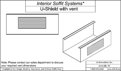 Interior Soffit Systems U-Shield with vent